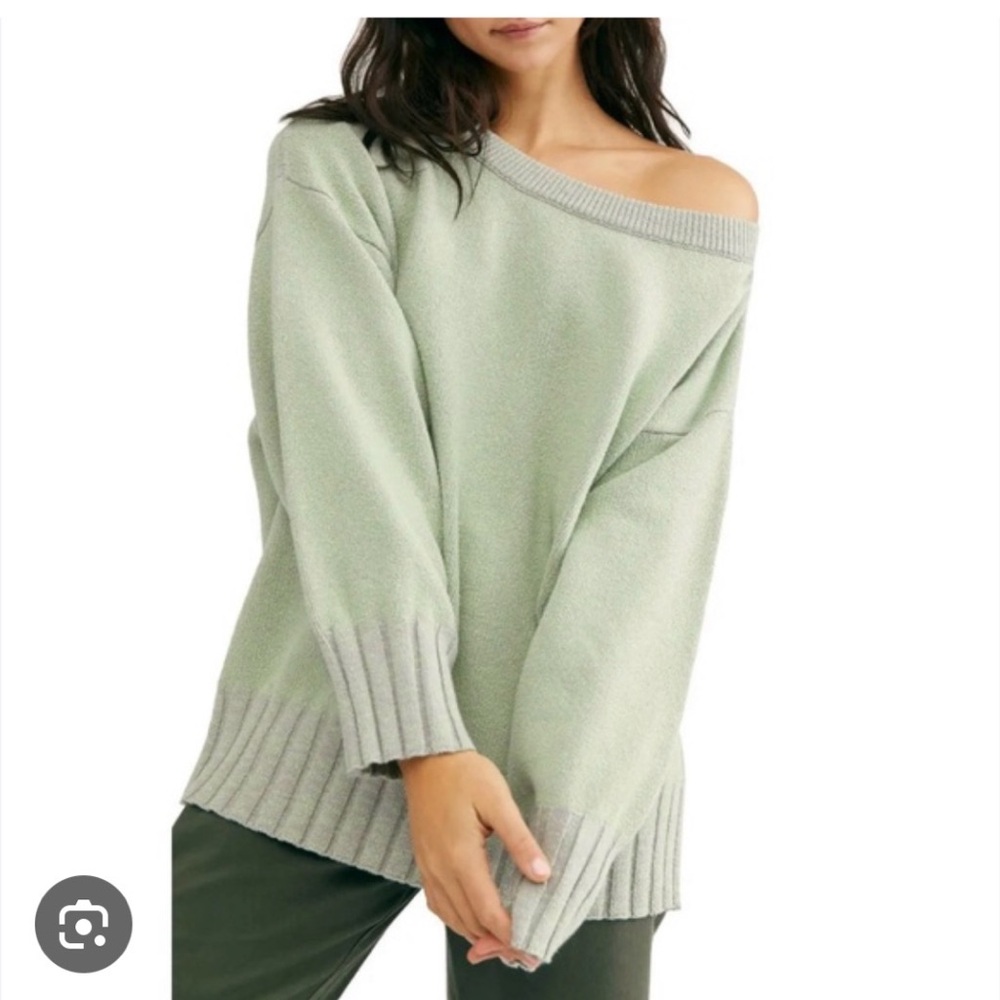 Free People Street Fair oversized Light Sage sweater